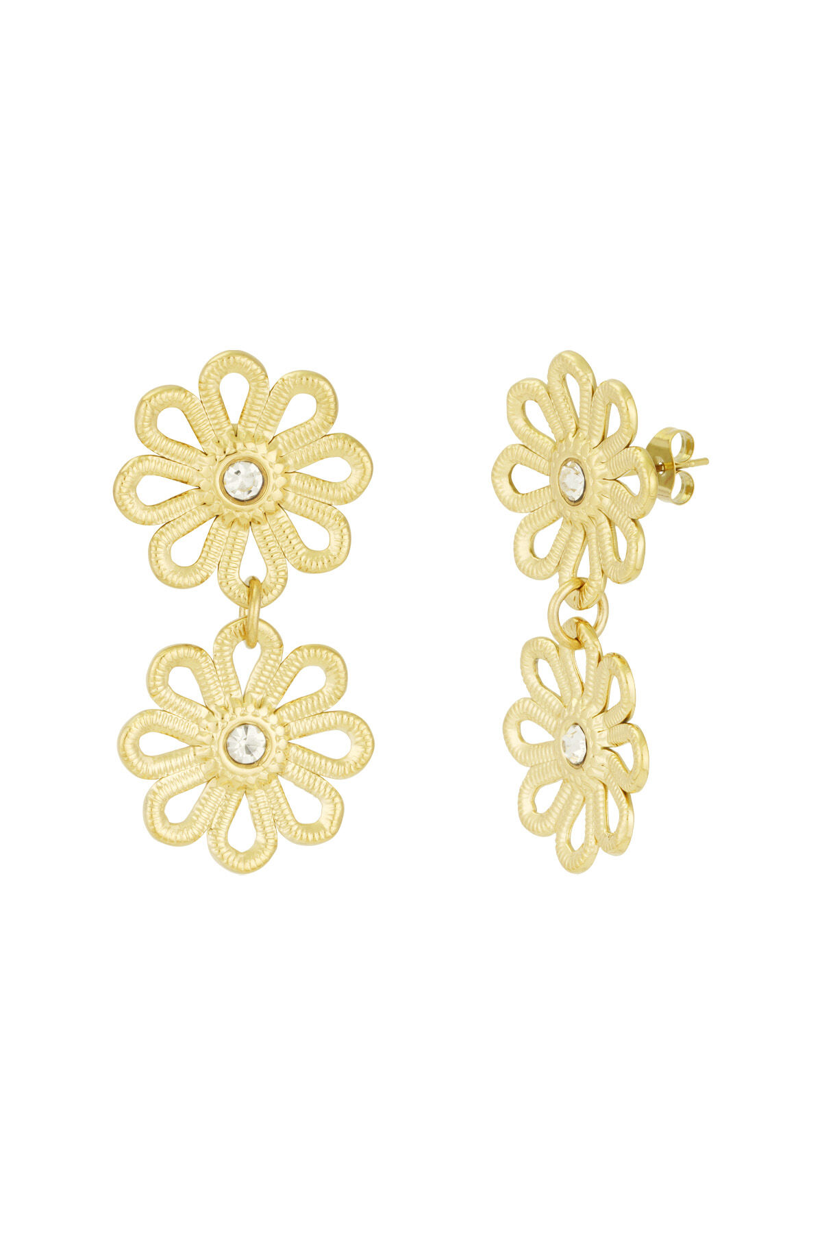 pendientes doble flor 