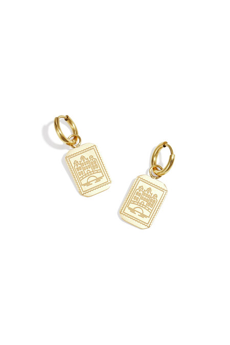 Boucles d'oreilles en acier inoxydable Amsterdam Canal House 2