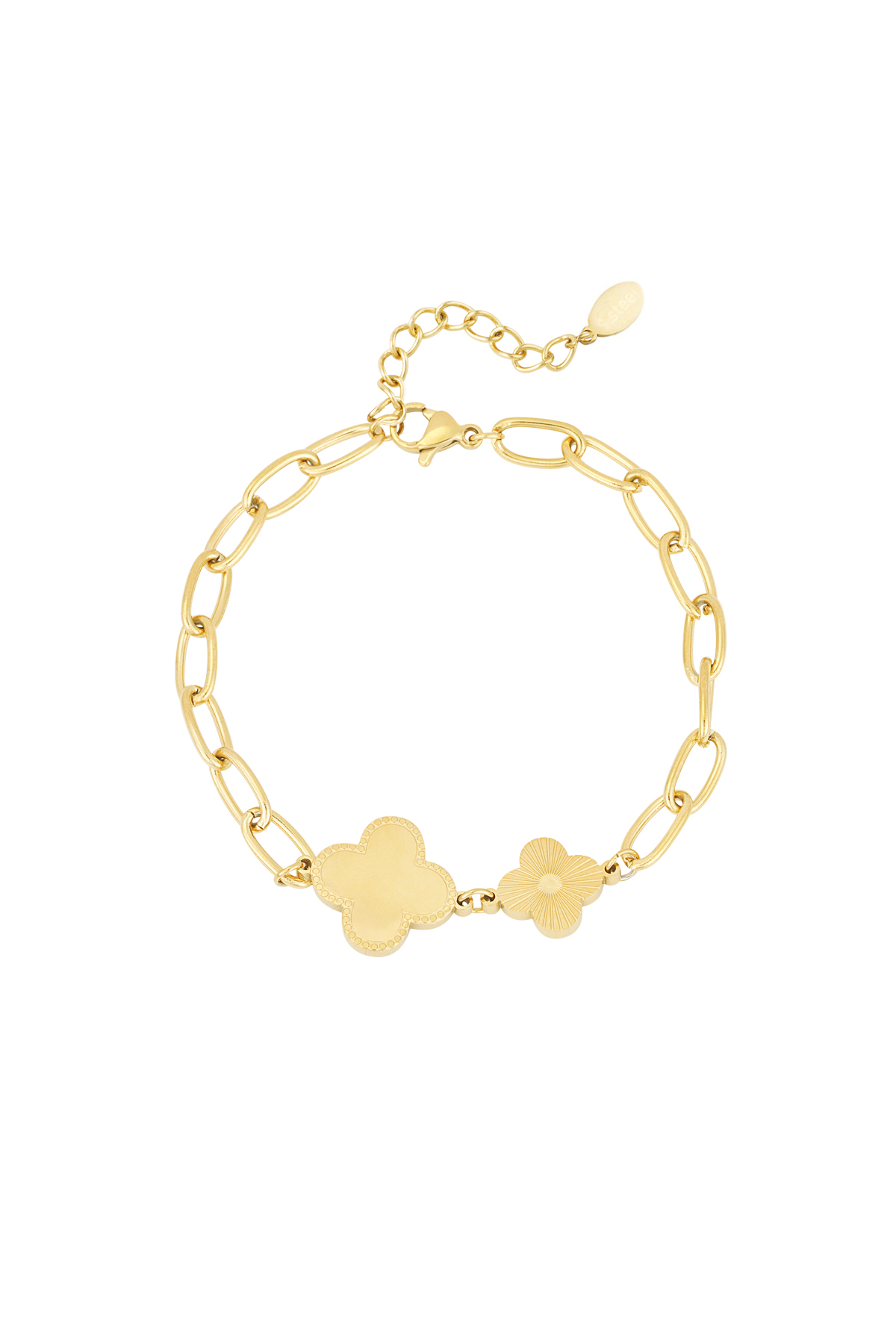 pulsera de eslabones tipo trébol 