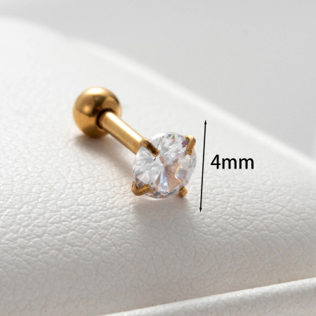 1 Stück Simple Series Schlichte geometrische Ohrringe aus Titanstahl ohne Beschichtung mit Zirkonia für Damen