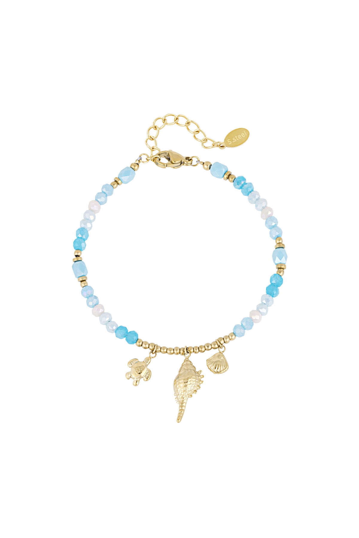 Braccialetto conchiglia spettacolo - Colore oro blu h5 