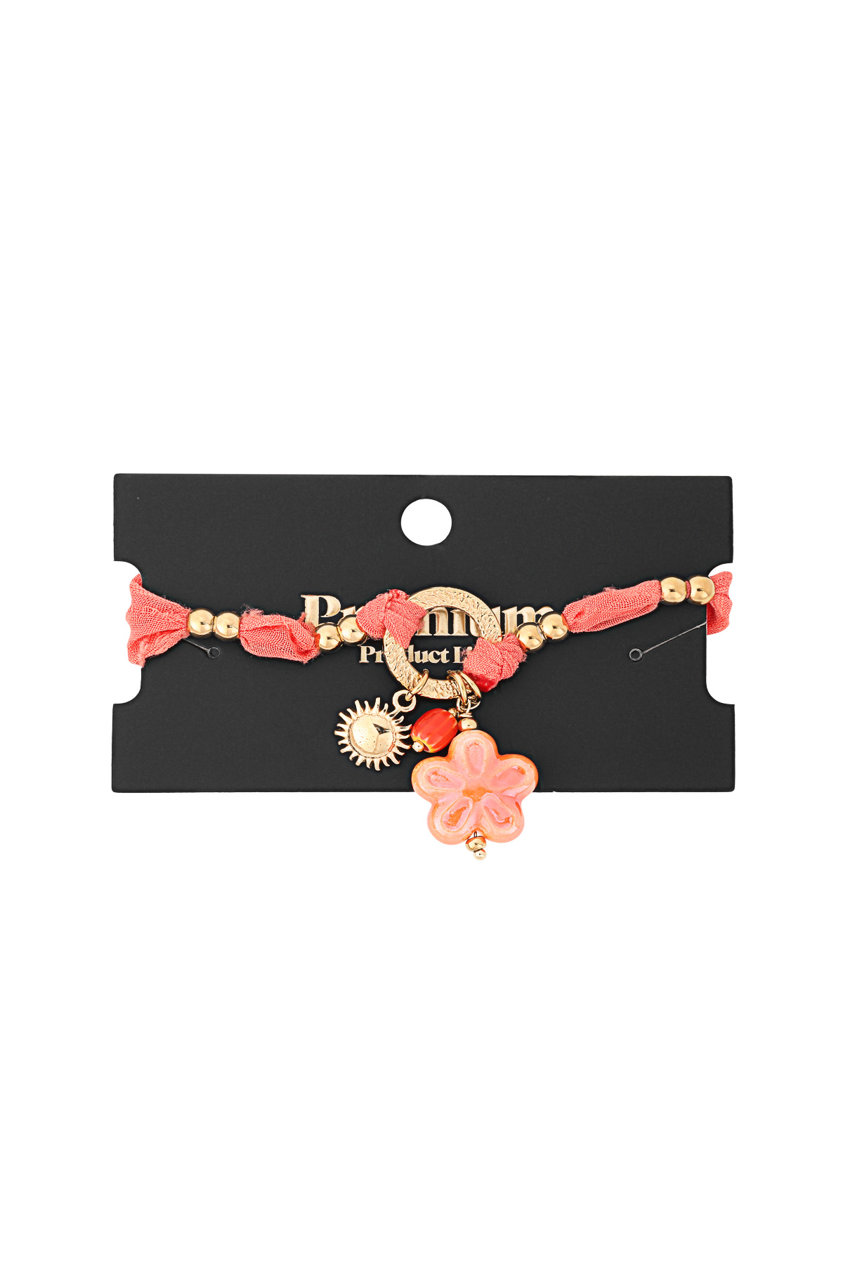 Bracciale floreale soleggiato - colore arancione e oro Immagine3