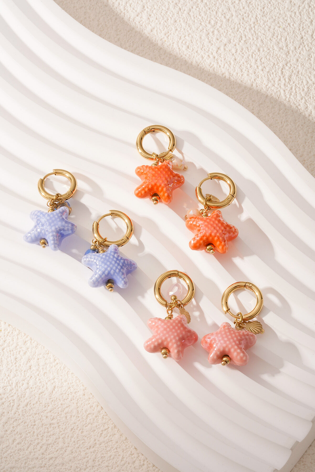 Pendientes estrellados - Color azul y dorado h5 Imagen3