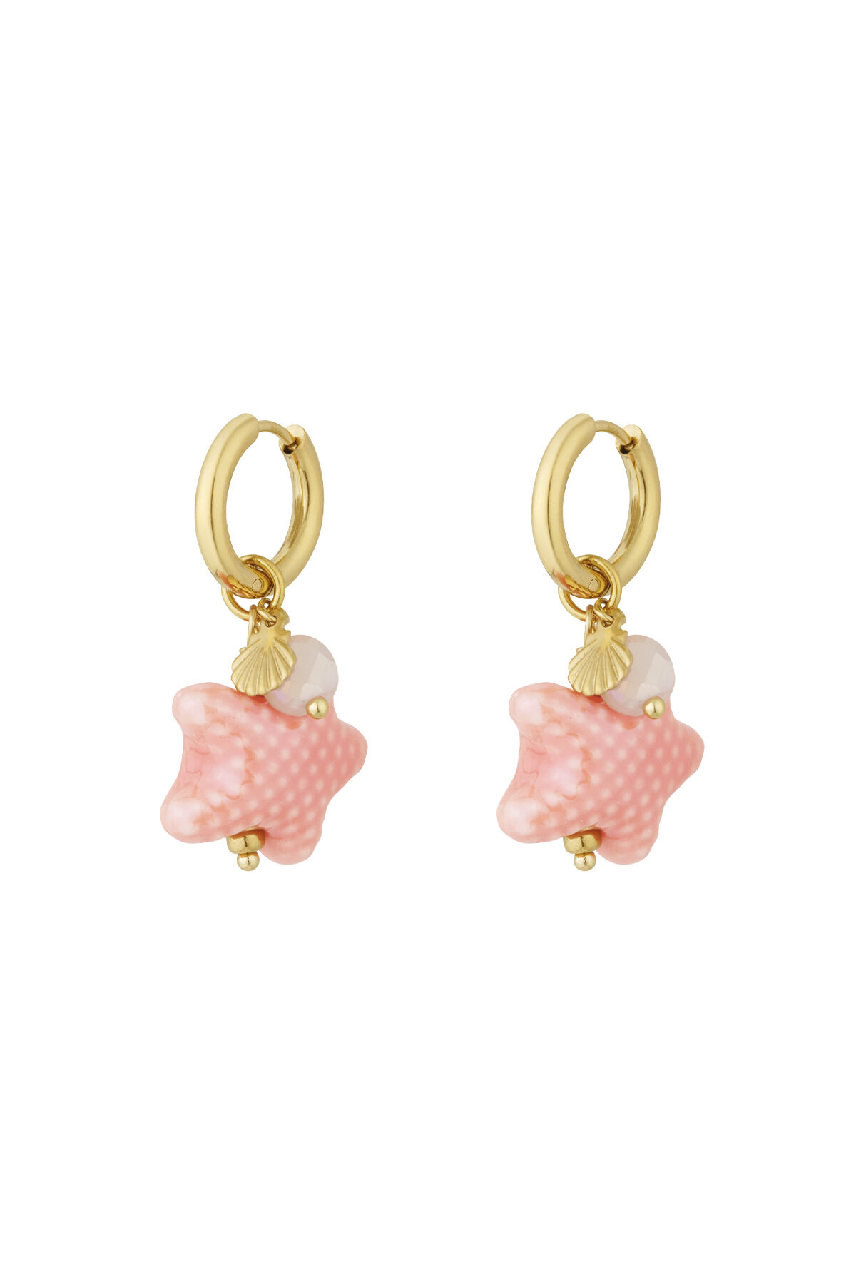 Pendientes estrellados - Color azul y dorado