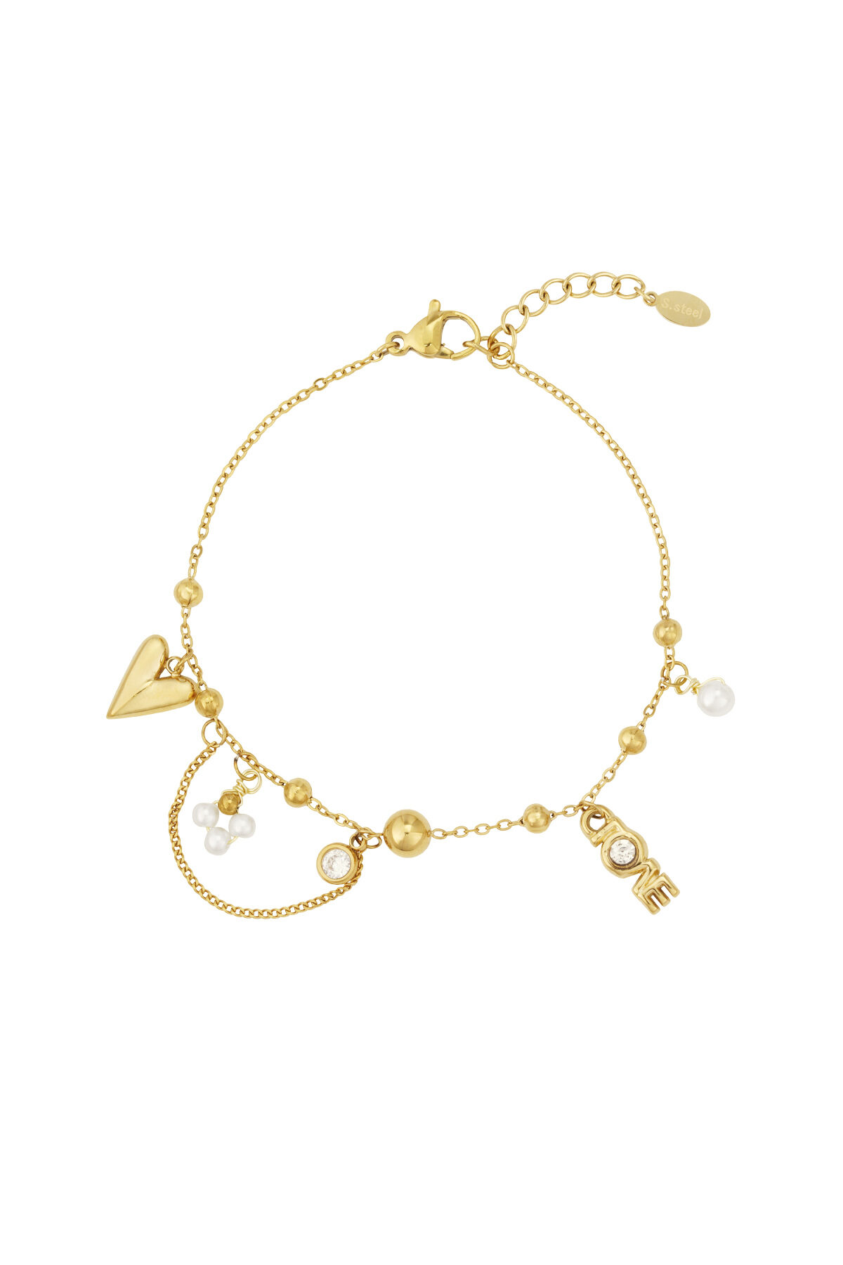 Verbundenes Liebesarmband - Goldfarben h5
