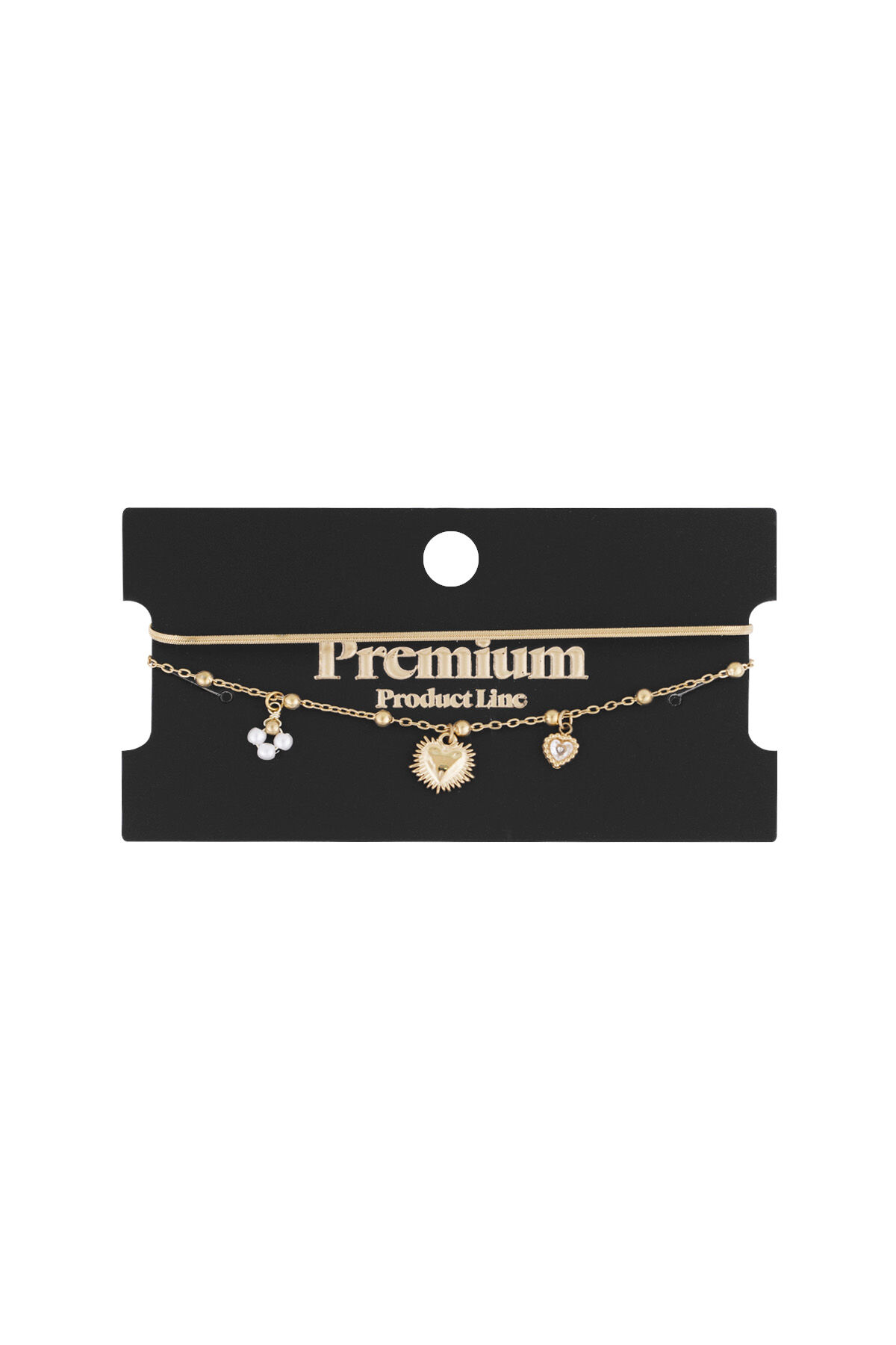 dubbele armband met hart bedel Afbeelding3