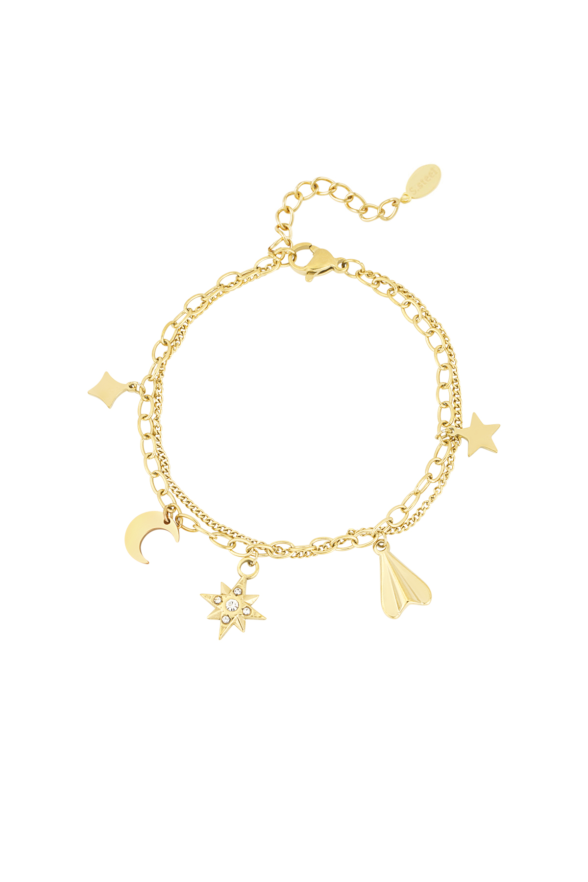 Pulsera Charm Tono Celestial - Color Oro 
