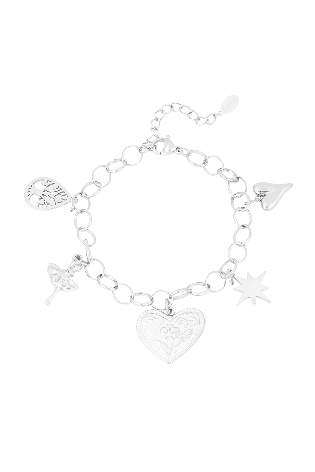 pulsera con destellos de corazón 