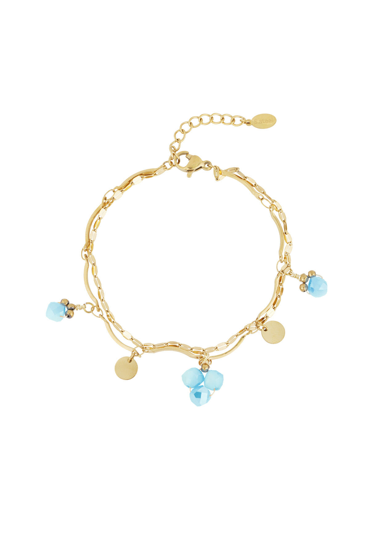 Bracelet perles bleues h5 