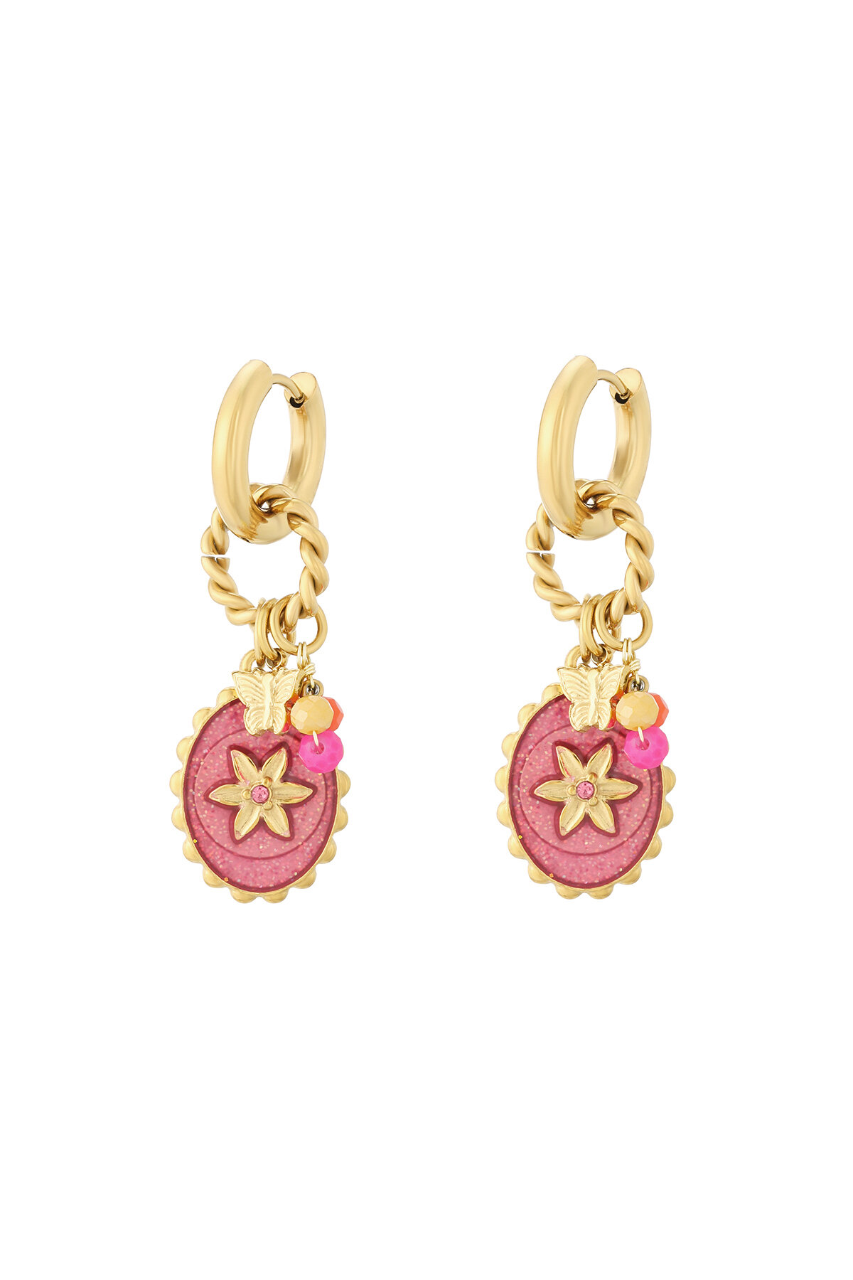 Pink Stardust Ohrringe - Goldfarben 