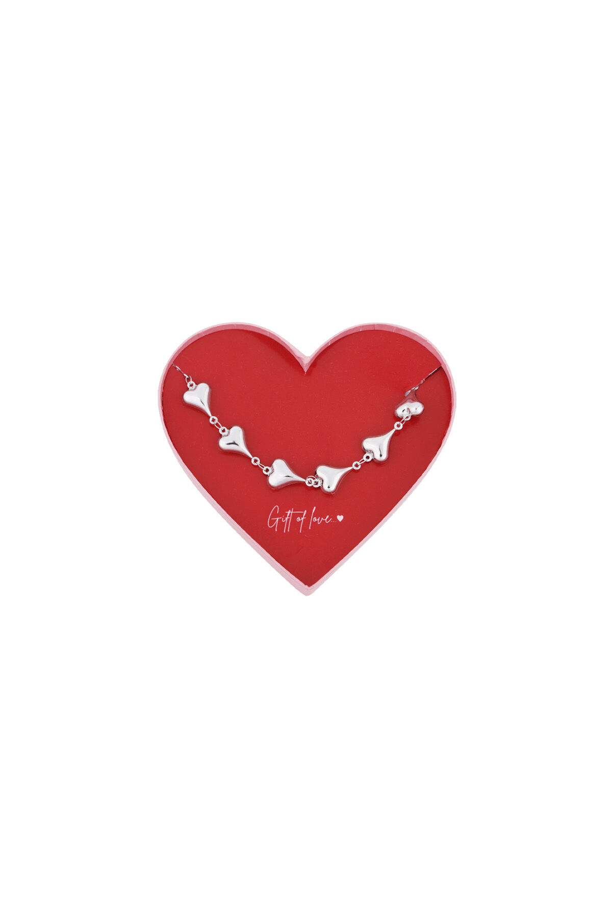 gift of love stainless steel heart chain bracelet