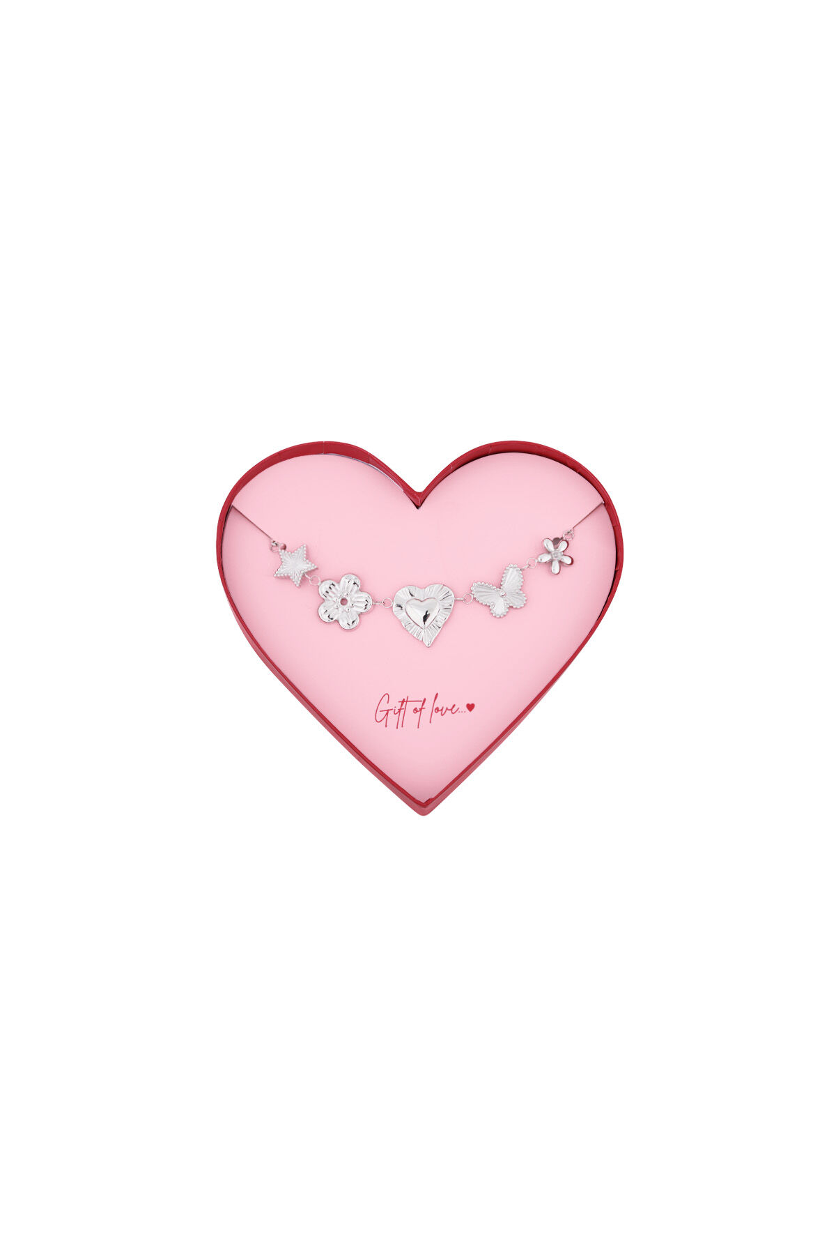 Geschenk der Liebe Schmetterlings-Liebesarmband aus Edelstahl – Silberfarben 2