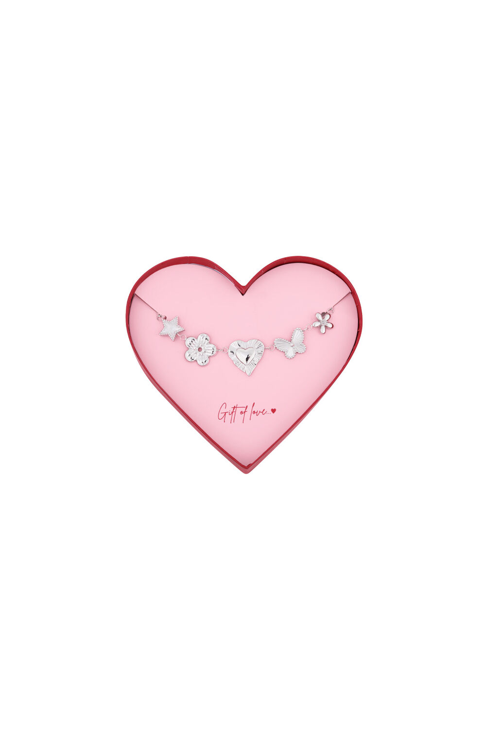 Geschenk der Liebe Schmetterlings-Liebesarmband aus Edelstahl – Silberfarben