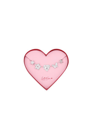 Geschenk der Liebe Schmetterlings-Liebesarmband aus Edelstahl – Silberfarben h5