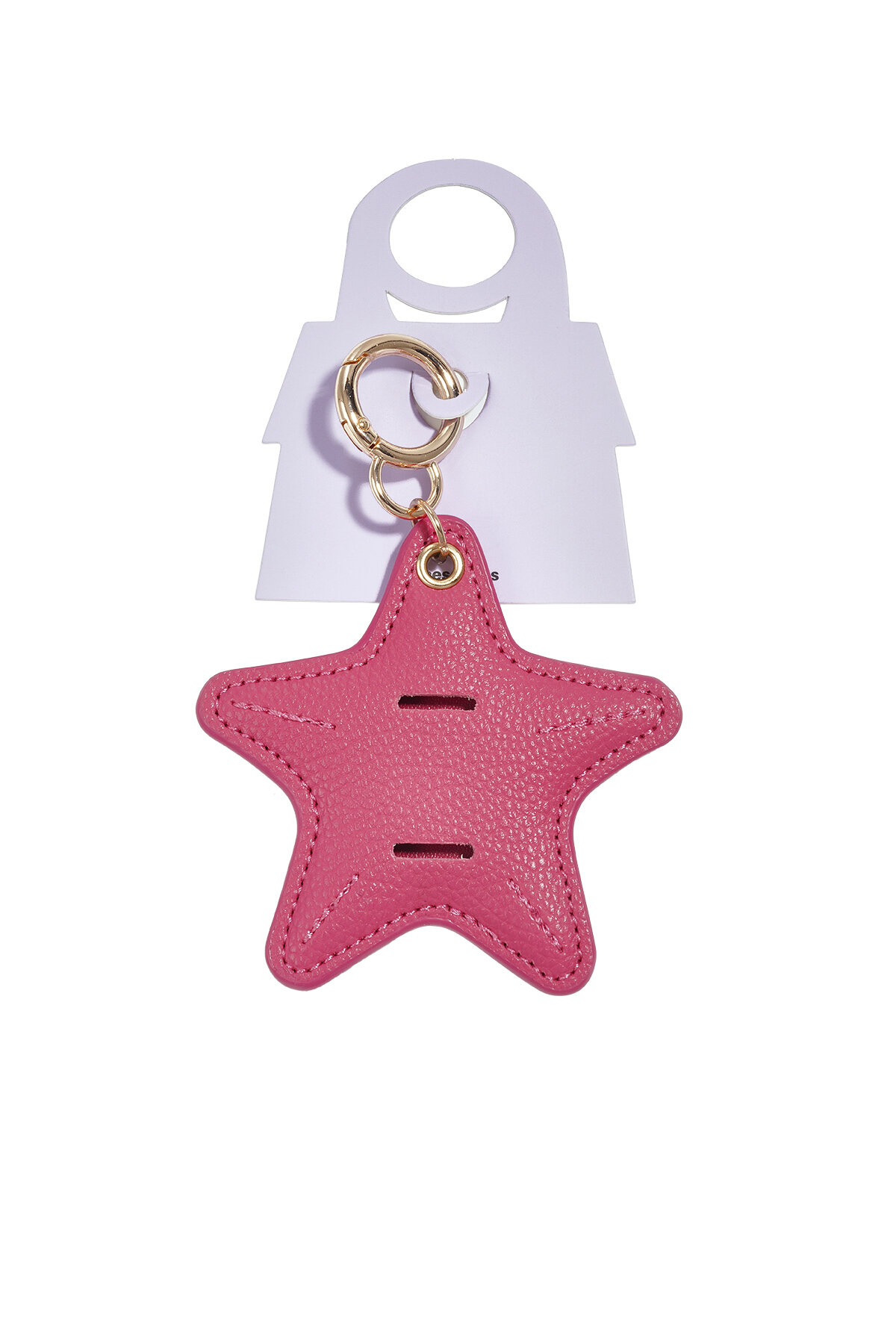 Llaveros para bolsos con forma de estrella, estilo casual, de piel sintética, accesorios diarios. Imagen4