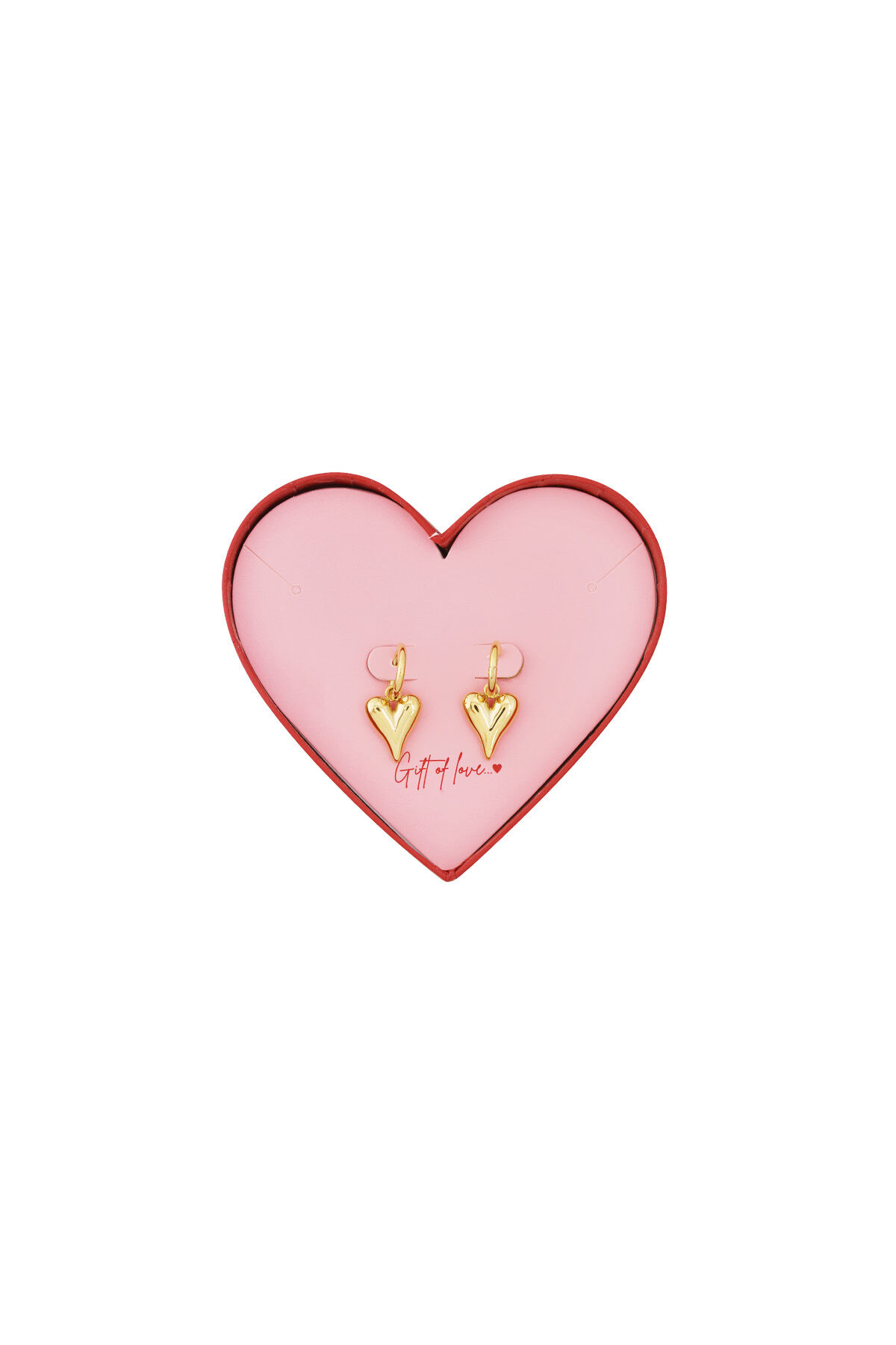 Heart earrings in box