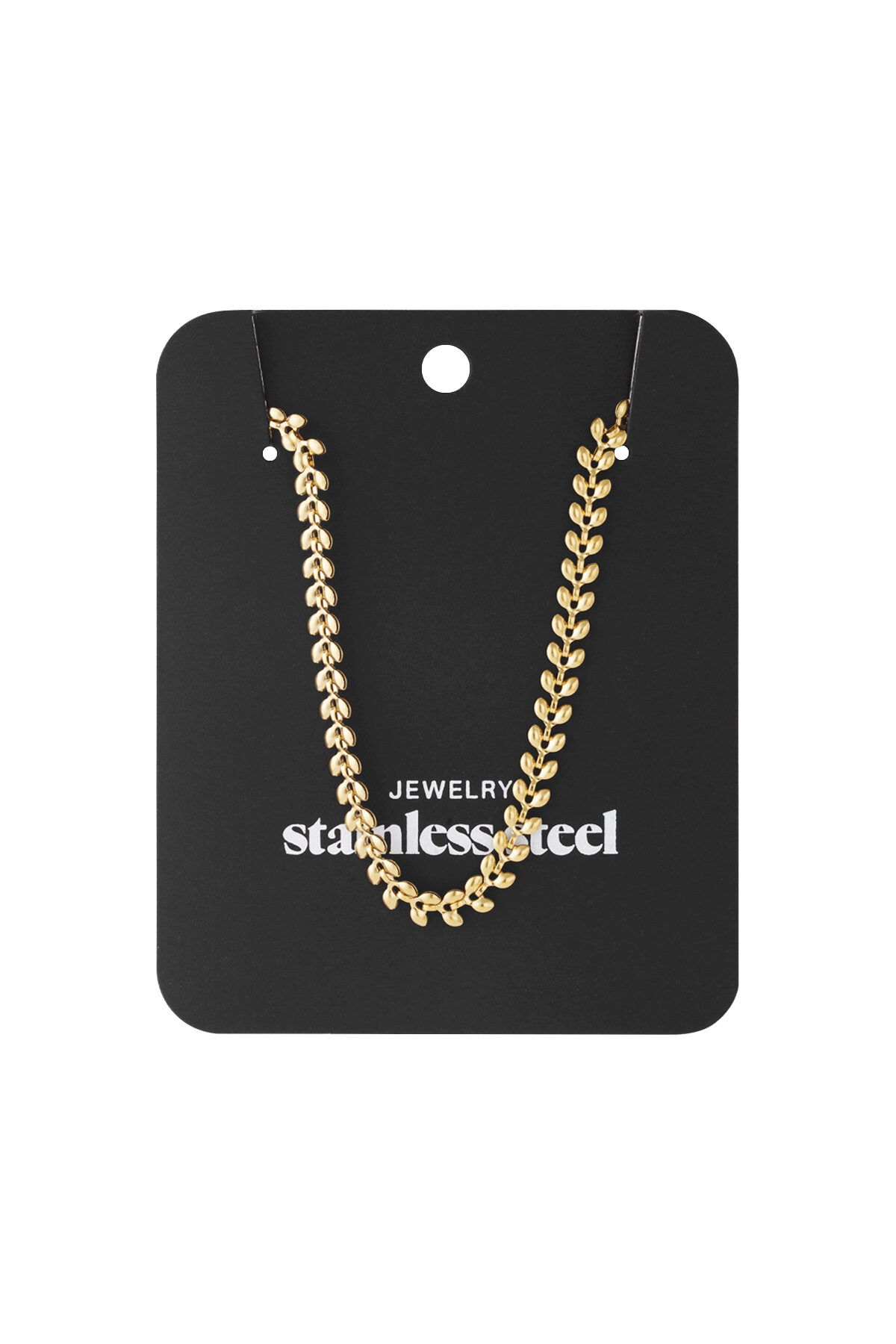 Collar hojas Color dorado Acero inoxidable h5 Imagen4