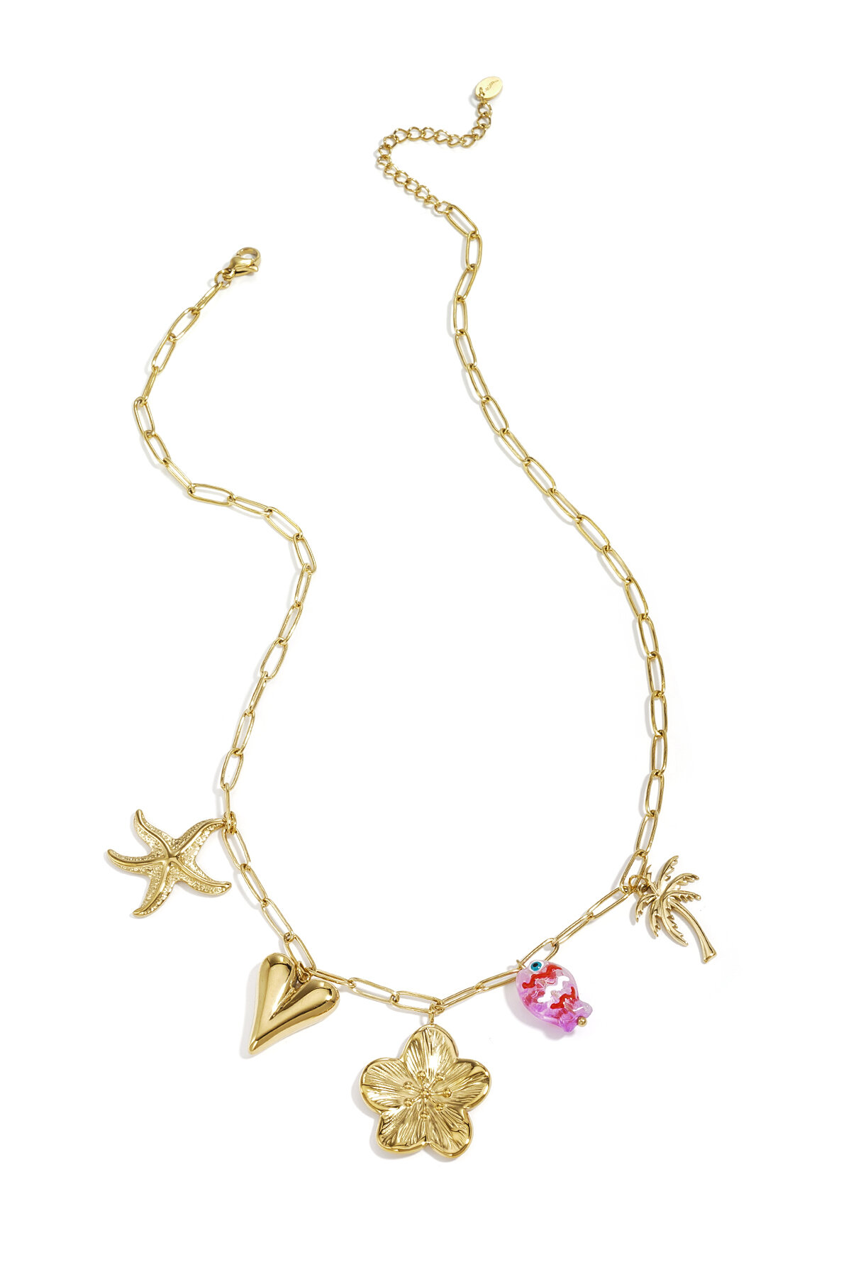 Necklace with large links and charms h5