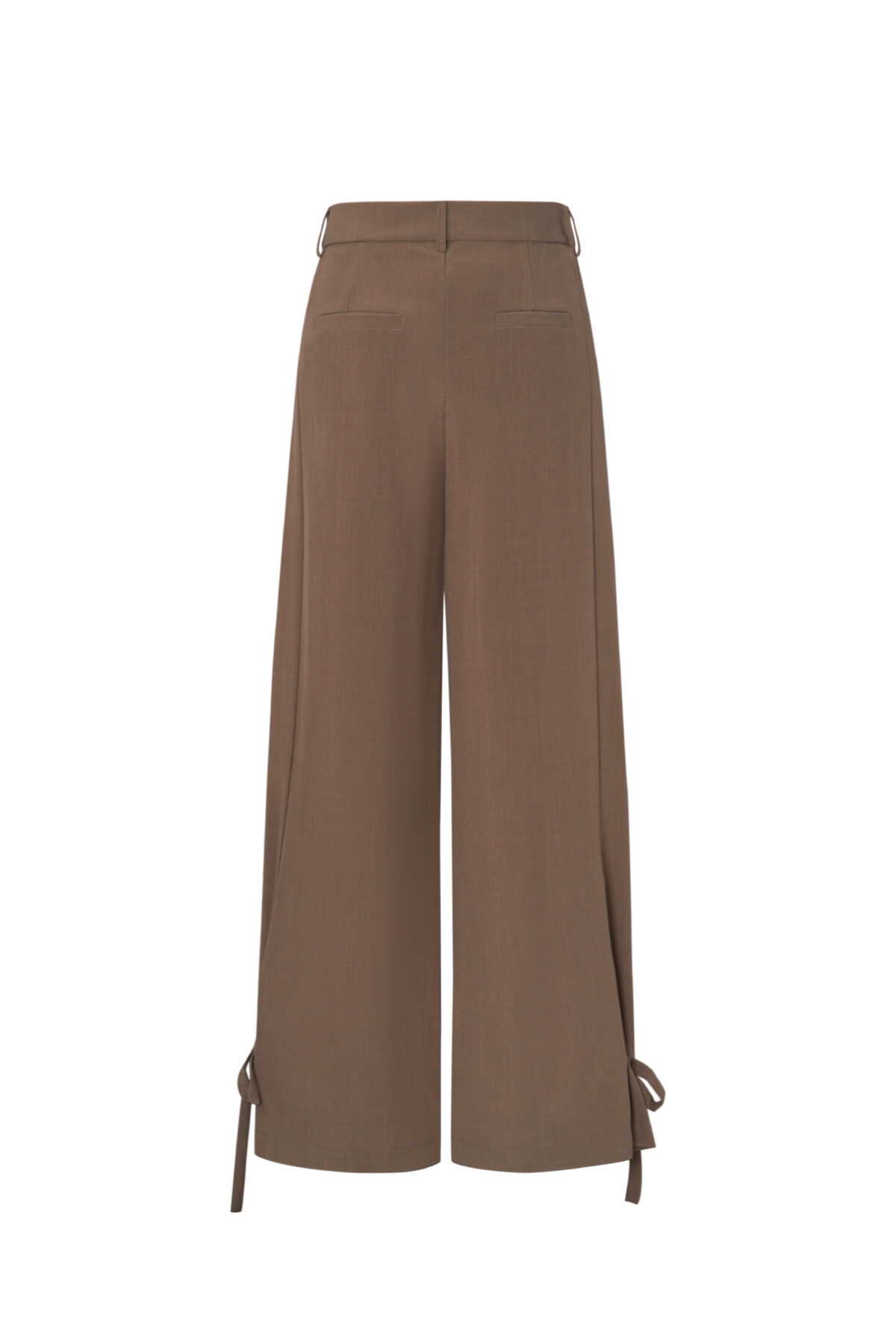 Woven Polyester Fiber Women's Straight Pants Casual Tie-up h5 Picture3
