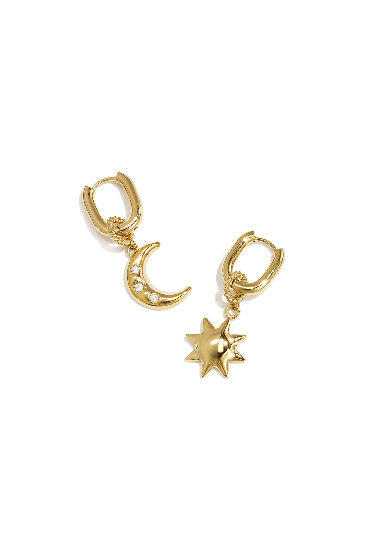 Squoval earrings with moon and star h5