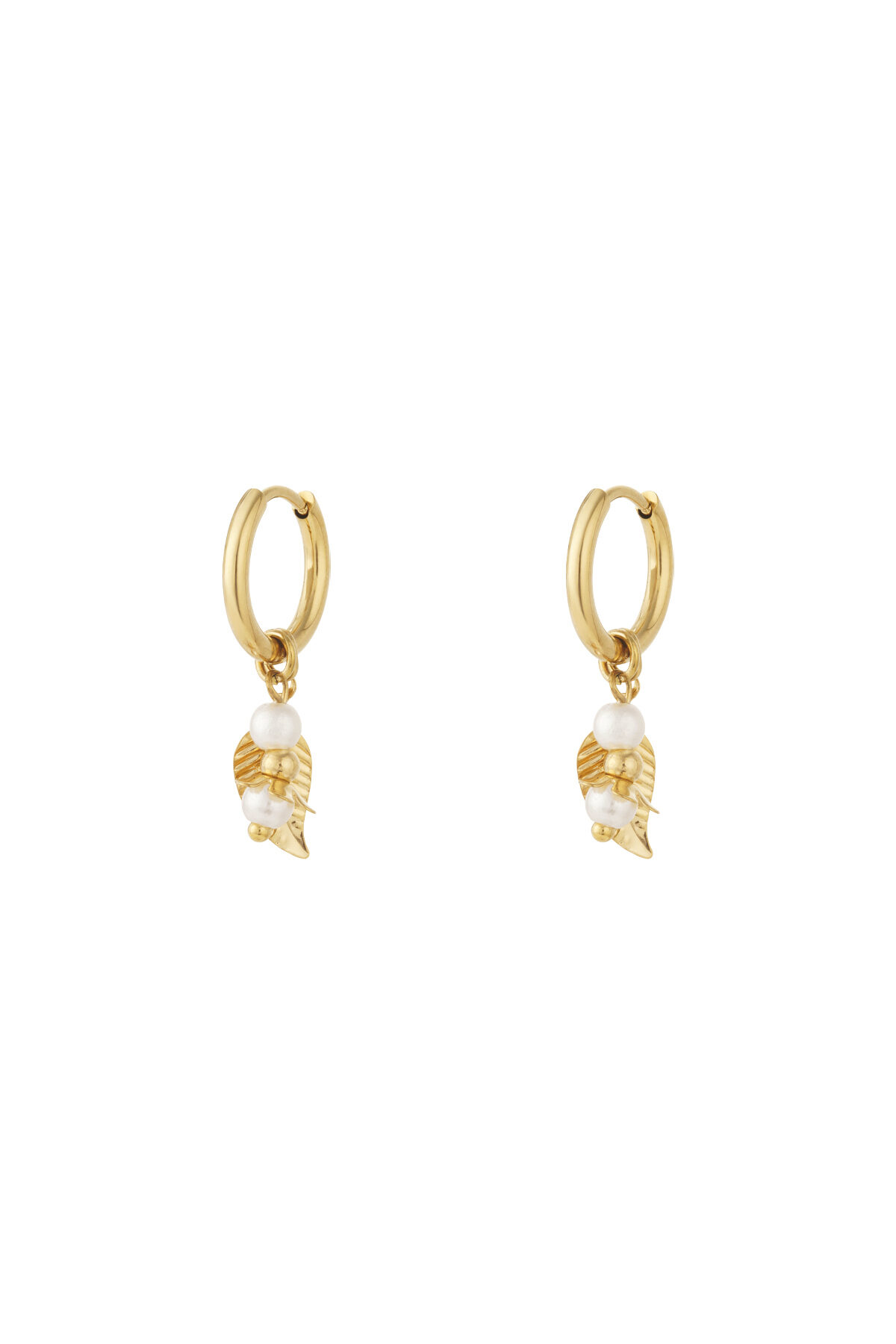 leaf earrings with pearls 