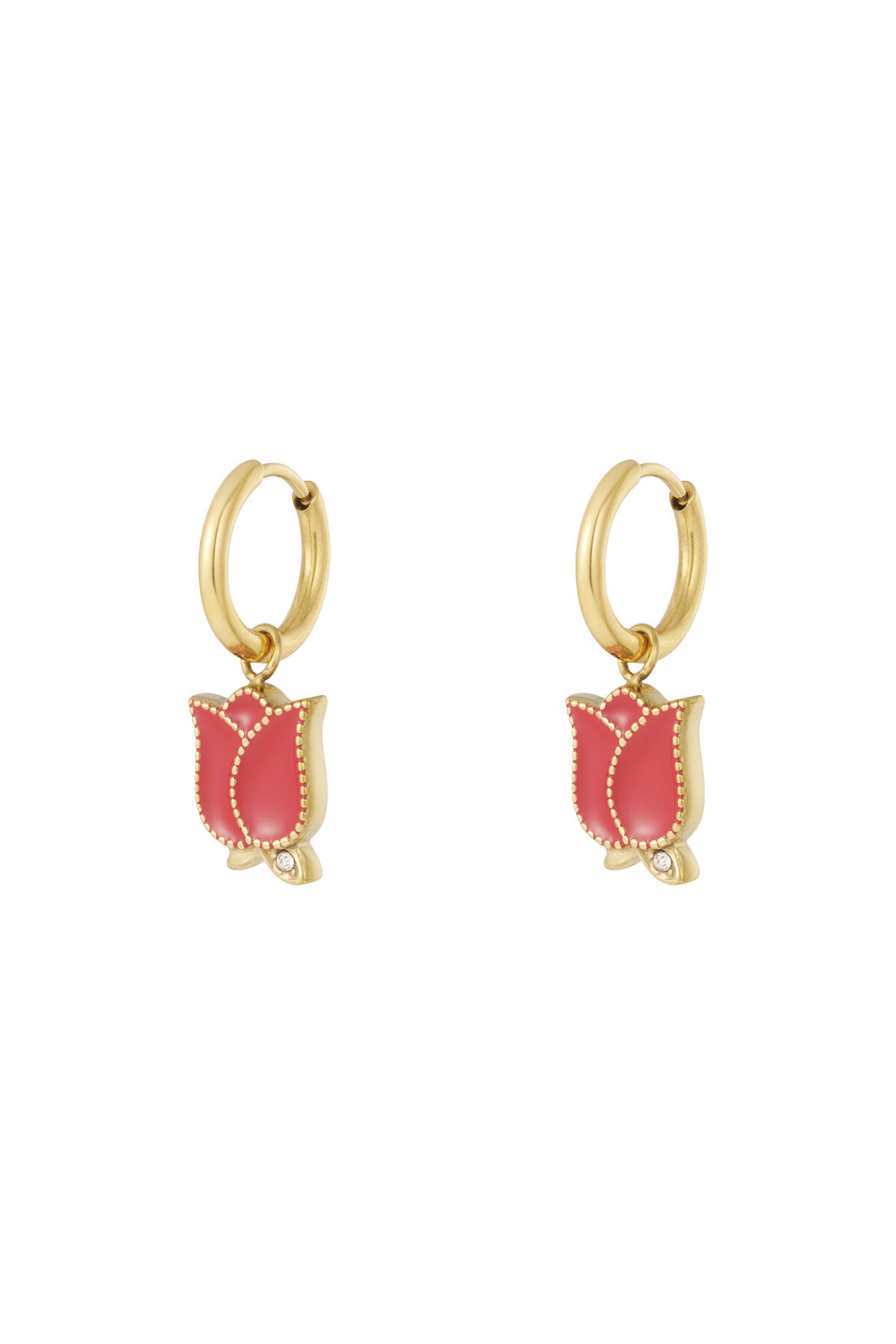 Stainless Steel Drop Earrings Flower Casual Daily Simple Series Women's jewelry 2