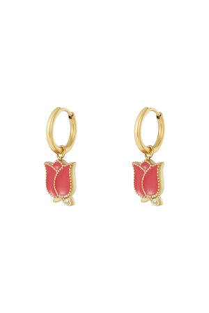 Orecchini pendenti in acciaio inossidabile, stile casual, semplici, da donna, stile fiore h5