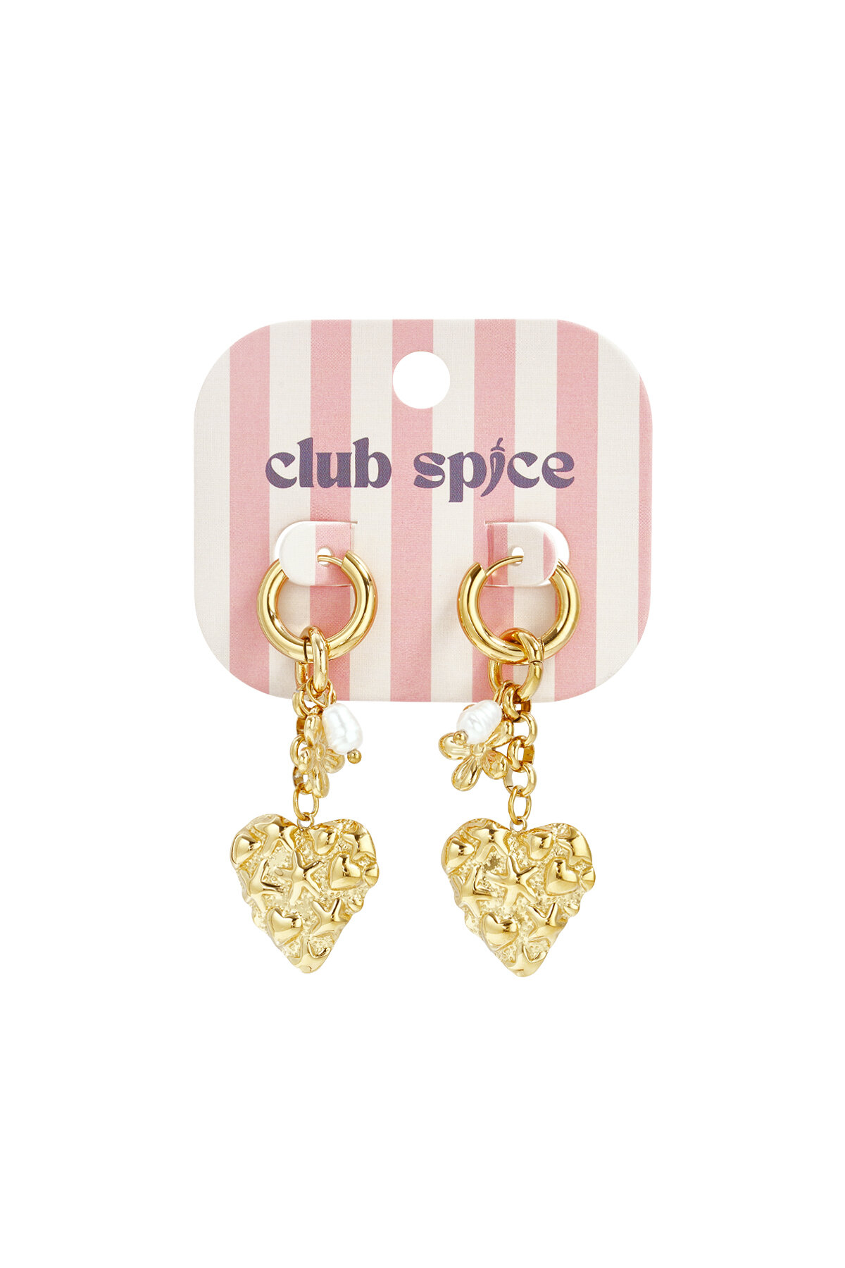 Earrings with flower heart and pearl pendant h5 Picture5