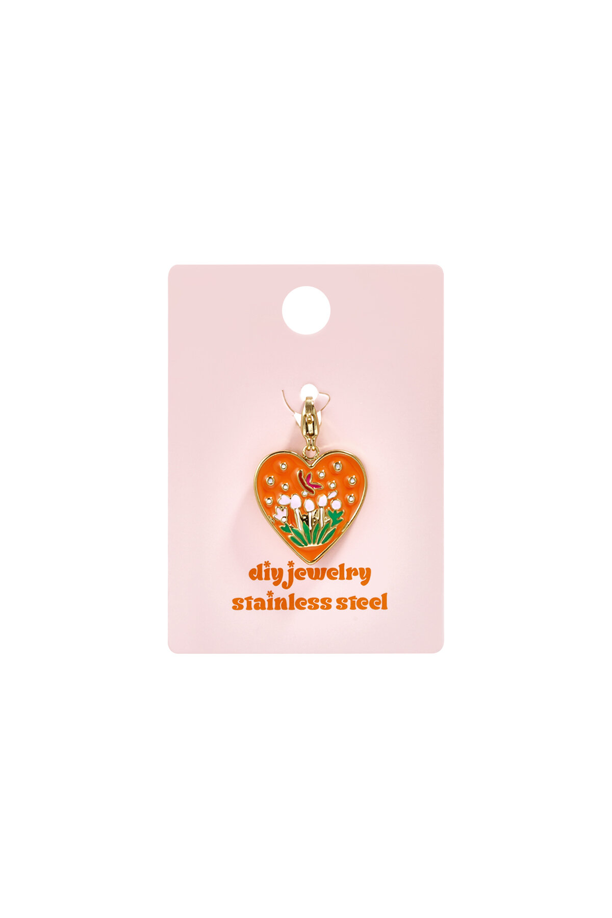 Jewelry charm heart with tulips DIY Picture4