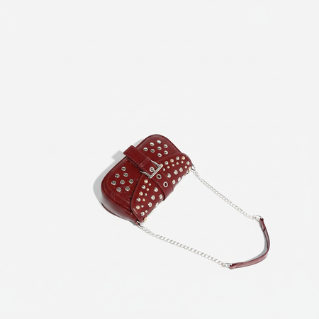 1 Piece Simple Series Hip-Pop/Rock Solid Color Rivet PU Women's Shoulder Bags