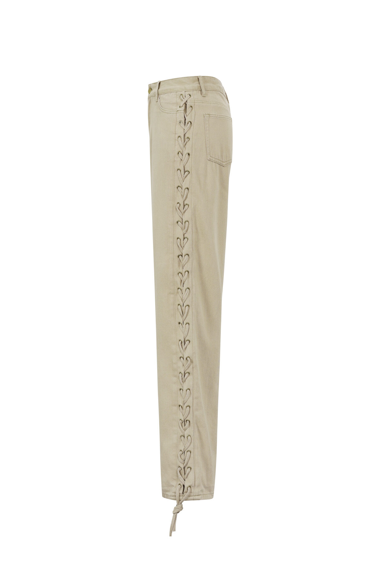 Woven Cotton Women's Straight Leg Pants Tie-up Casual Picture13