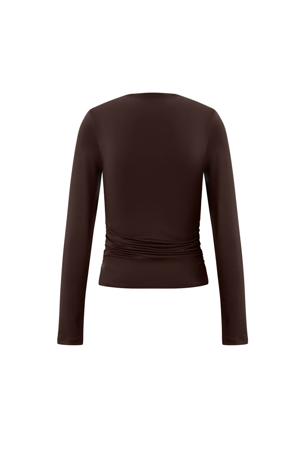 Knitted Nylon Women's Long Sleeve Top Basic Solid Color Picture3