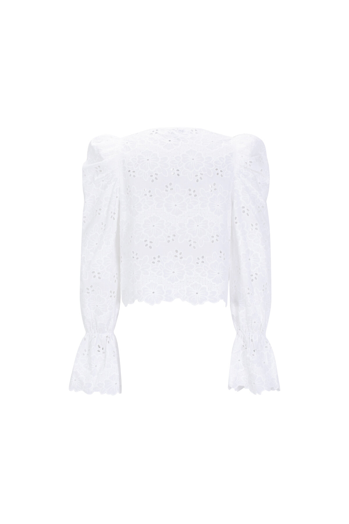 Baumwolle Gewebt Damen Langarm Oberteil Casual Cutout h5 Bild3