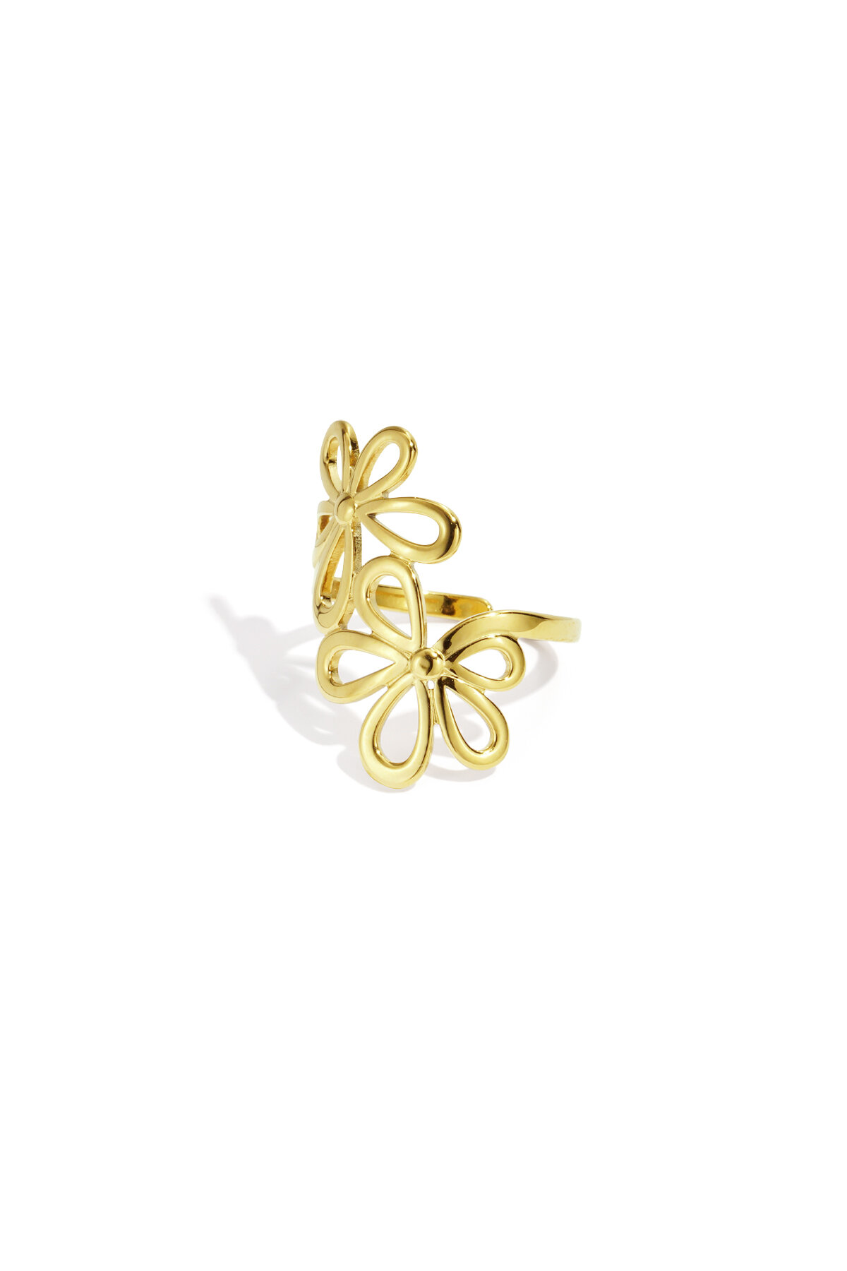 Stainless Steel Statement Rings Flower Casual Daily Simple Series Women's jewelry 2