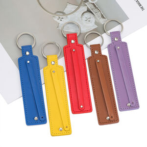 DIY Colorful PU Solid Color Keychain h5 Picture3