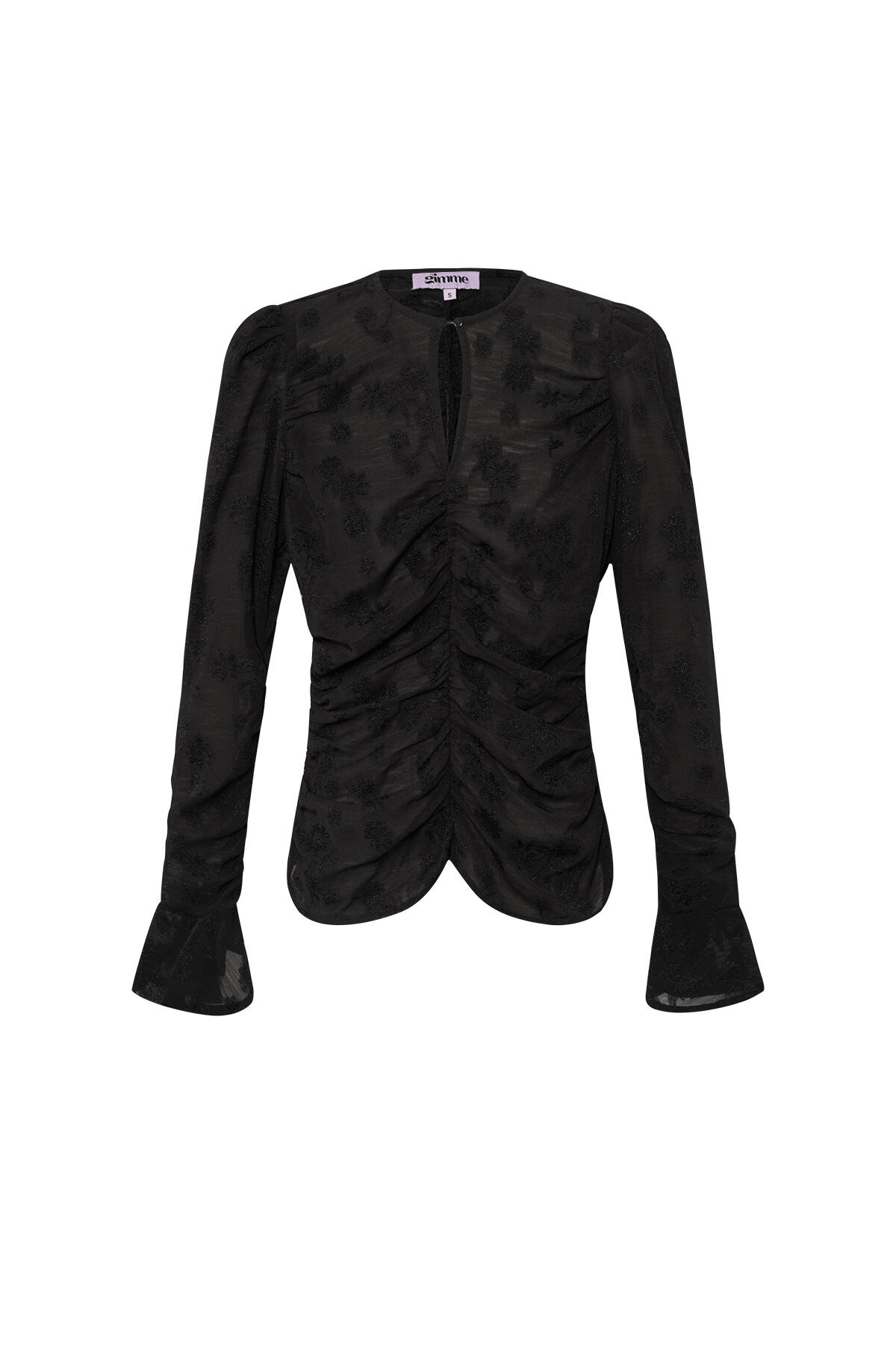Polyester Damen Langarm-Oberteil Gerüschtes Design 