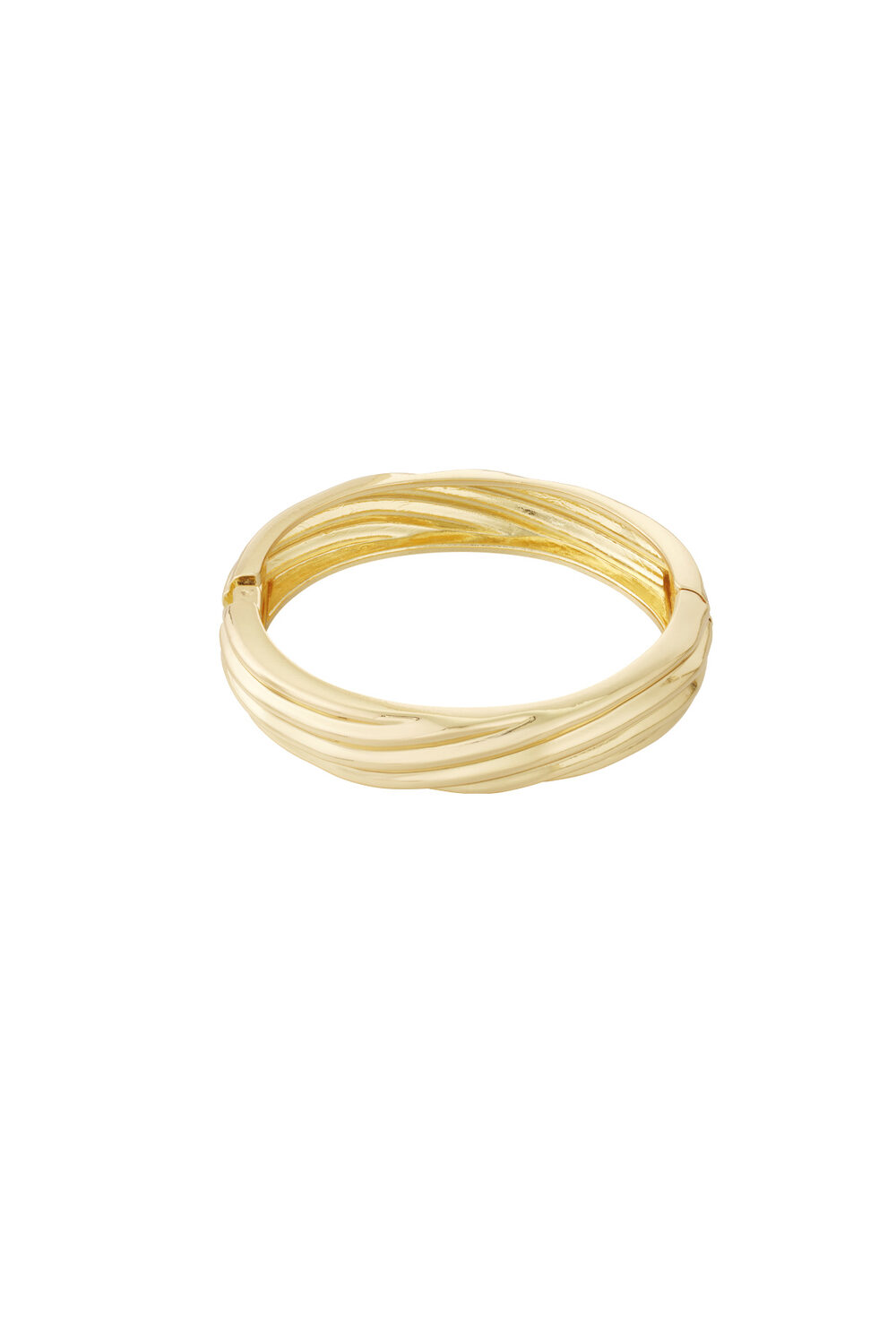 Twisted gold bangle