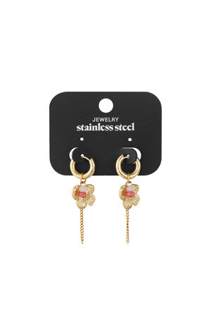 Stainless Steel Drop Earrings Flower Casual Daily Simple Series Women's jewelry h5 Picture4