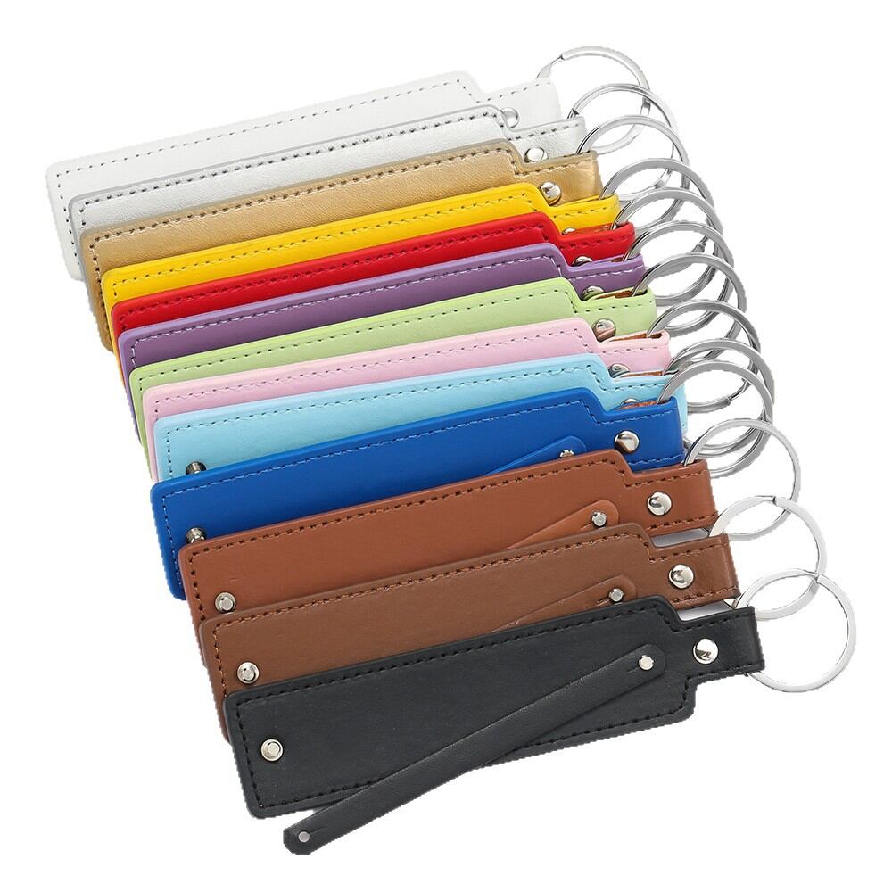 DIY Colorful PU Solid Color Keychain Picture5