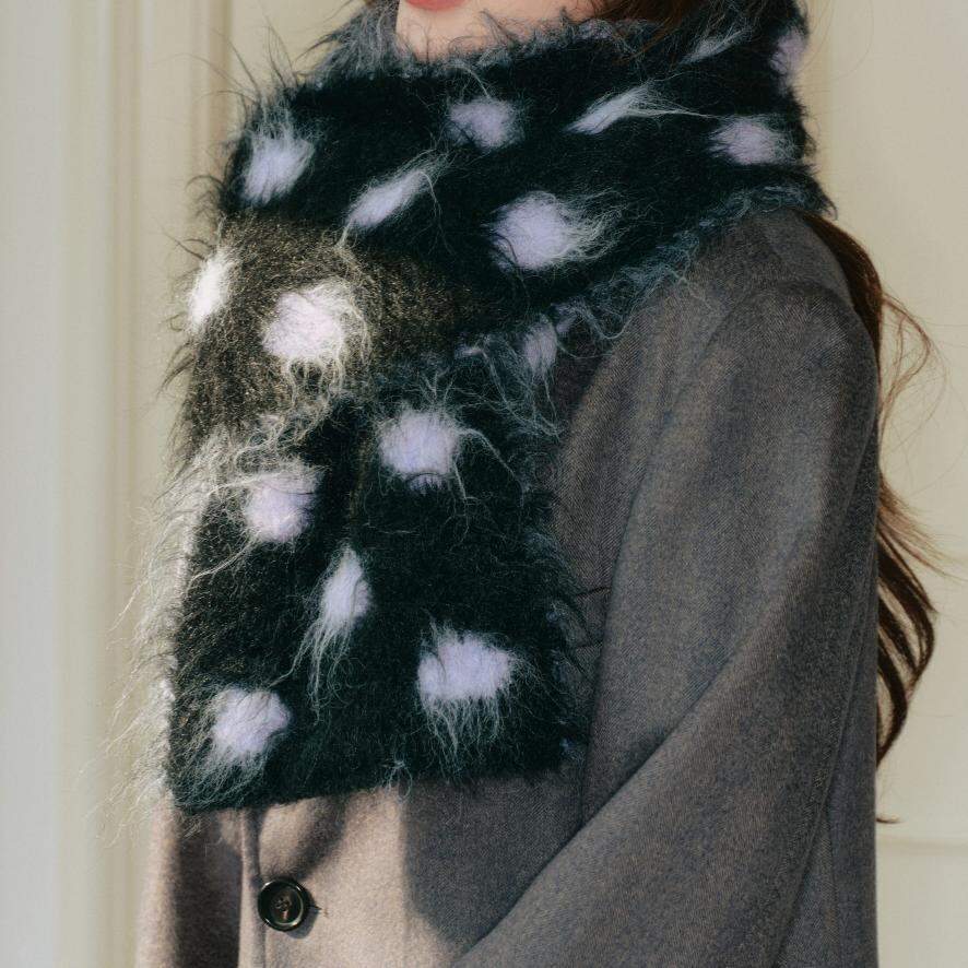 1 Piece Classic Polka Dots Wool Women's Winter Scarves h5 Picture2