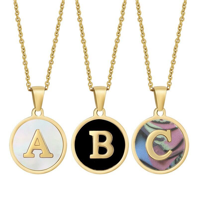 1 Piece Classic Letter Stainless Steel Waterproof Gold Color Shell Women's Pendant Necklaces Picture2