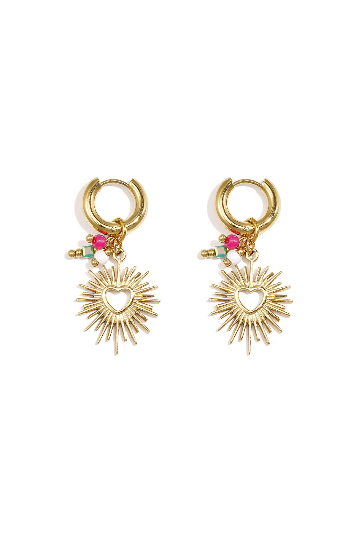 Pendientes con corazones colgantes de acero inoxidable 