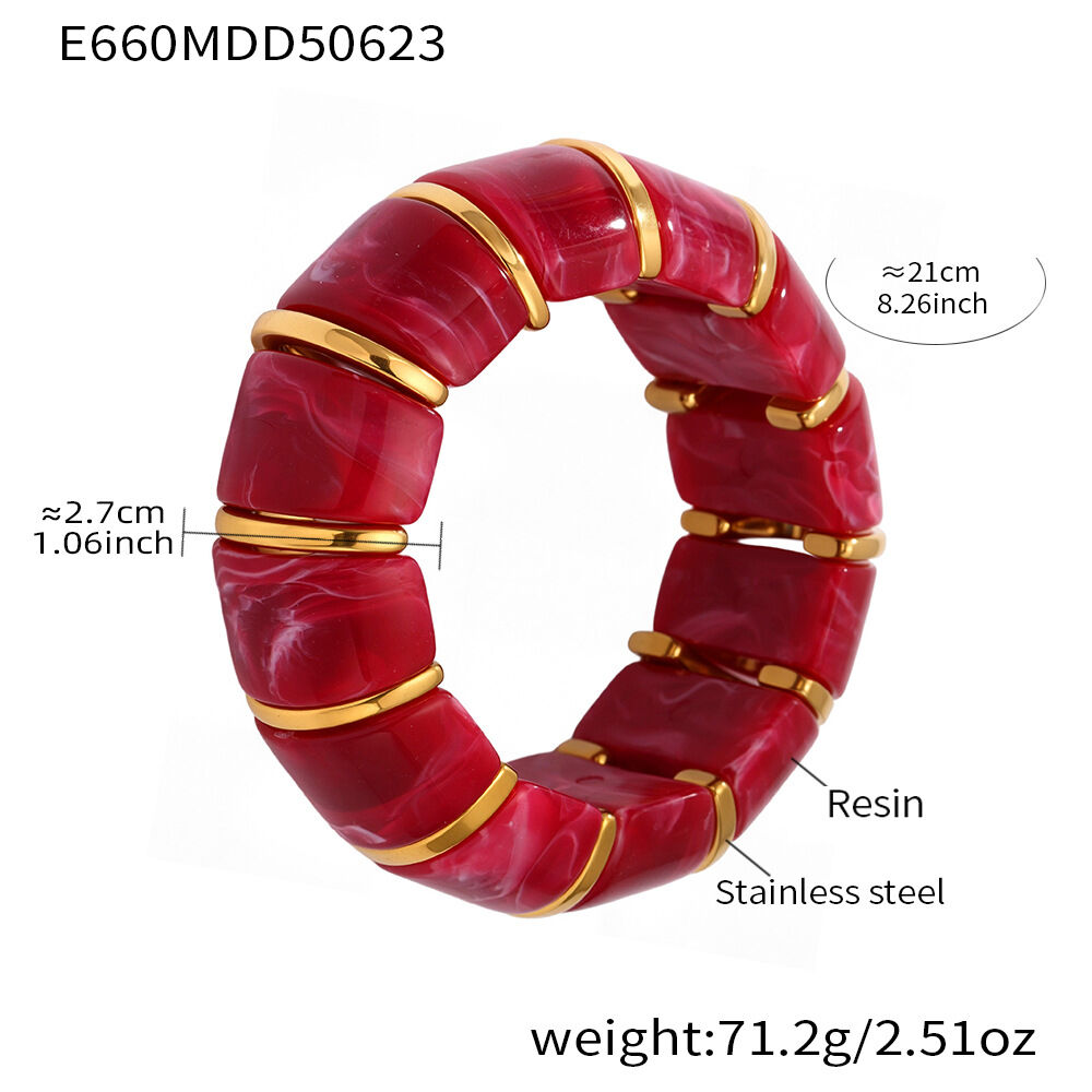 E660-Rose Red Elastic Bracelet 20Cm Picture6