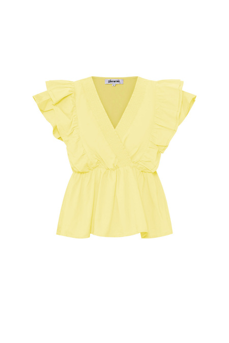 Woven Sleeveless Top Elegant Ruffle Edge Solid Color Spring/Summer 2