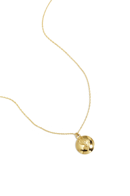 Collar con colgante de rosa sobre flor