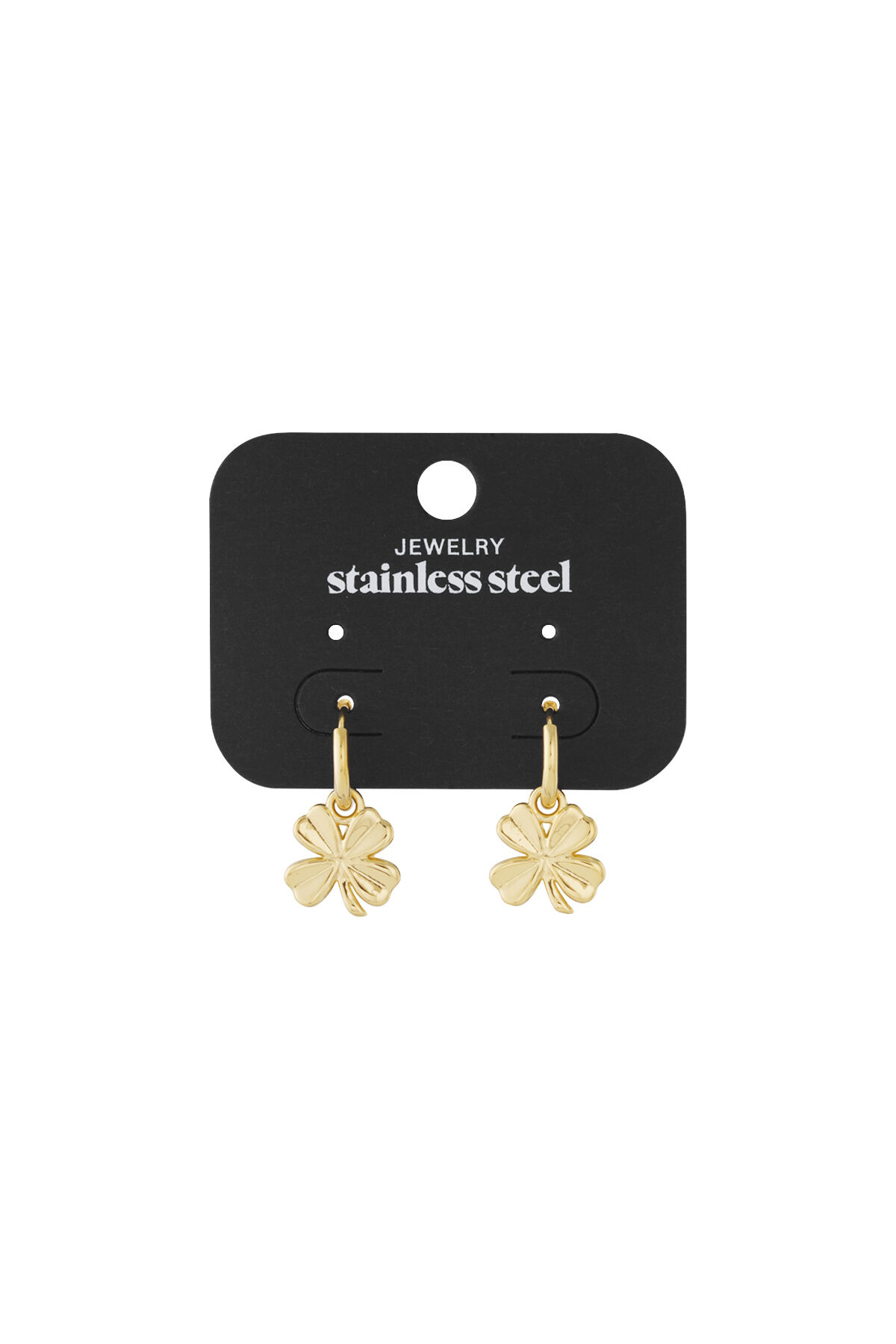 Earrings basic four-leaf clover - Gold Color Stainless Steel h5Picture3