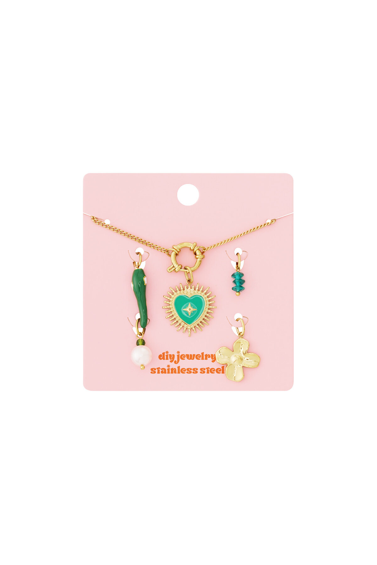 Pulsera DIY de corazón verde Imagen4