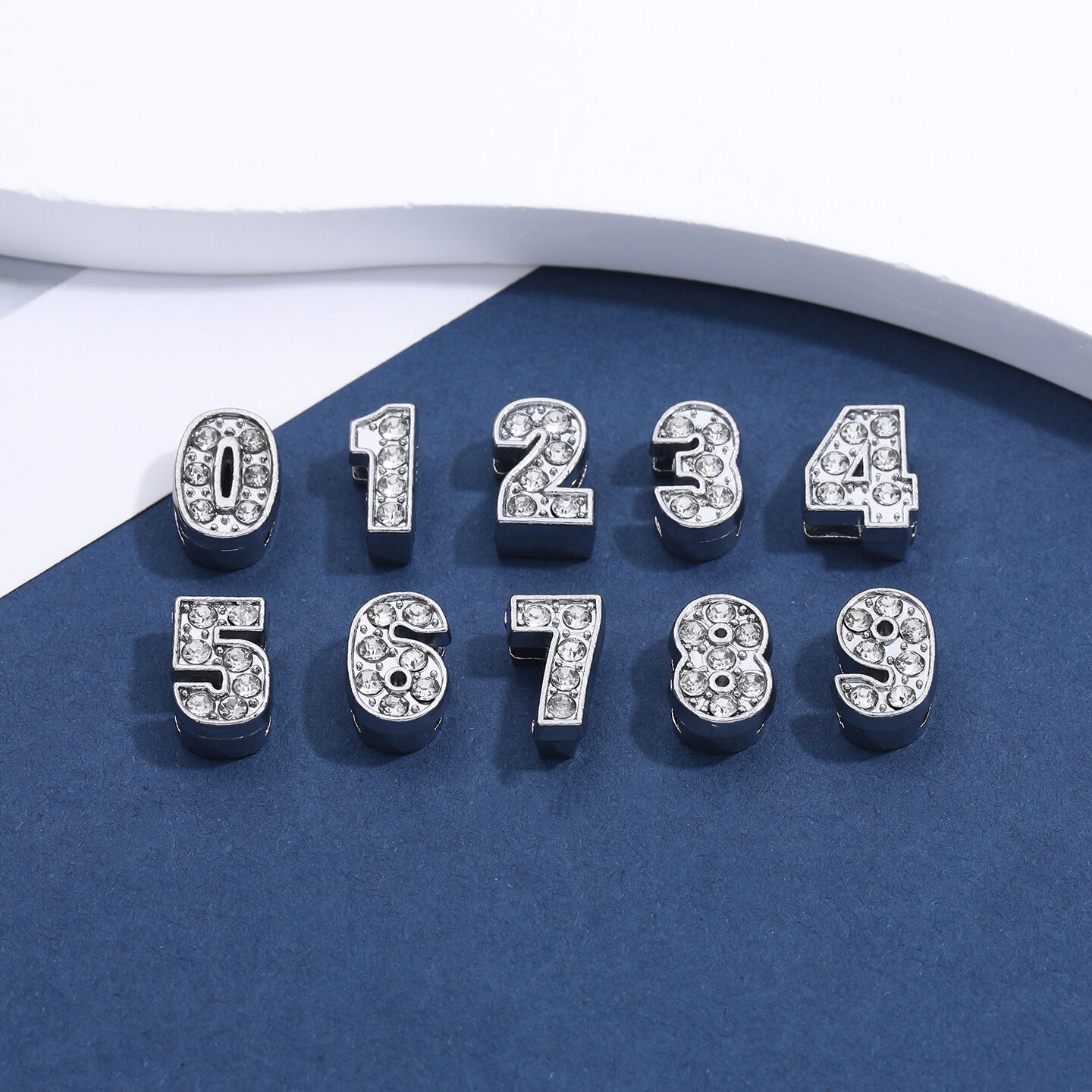 DIY Brilliant Letter Number Alloy Jewelry Beads Picture3