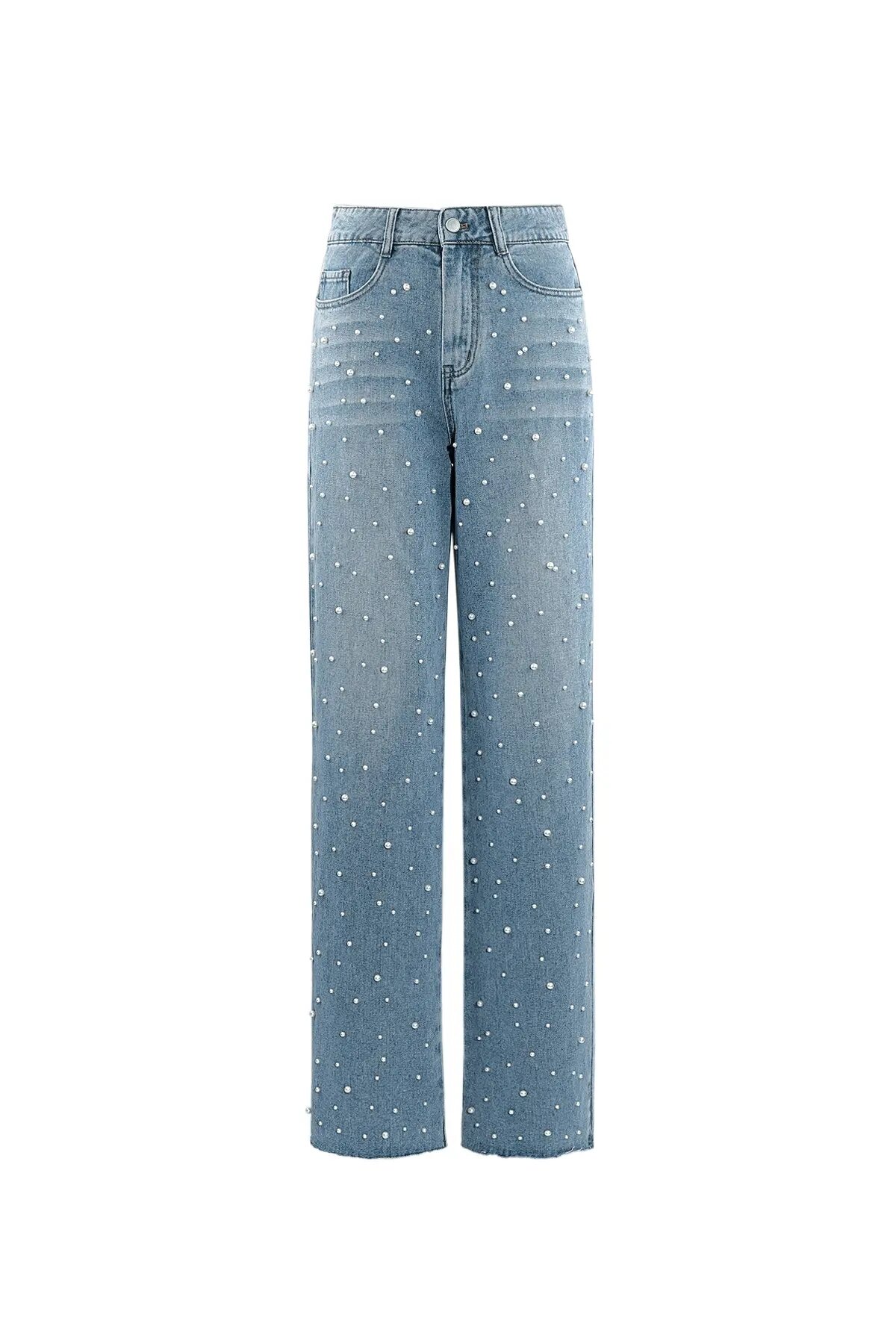 Cotton Woven Vrouwen Rechte Jeans Casual Polka Dots h5 