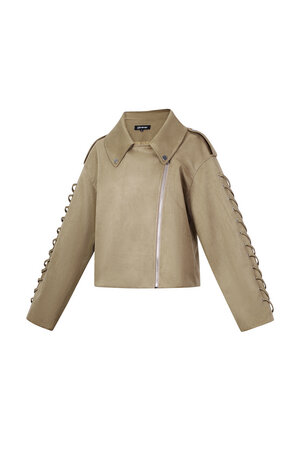 Woven Polyester Fiber Women's Jacket Street Style Tie-up h5 Picture2